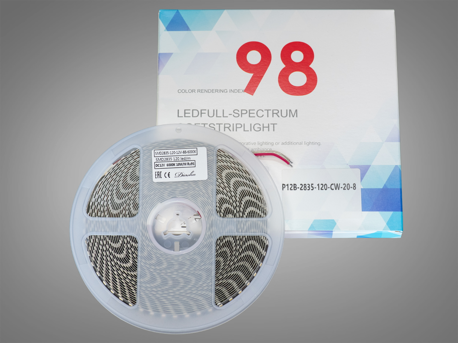 LED стрічка 12В, 120 діодів на метр, 8мм, холодний