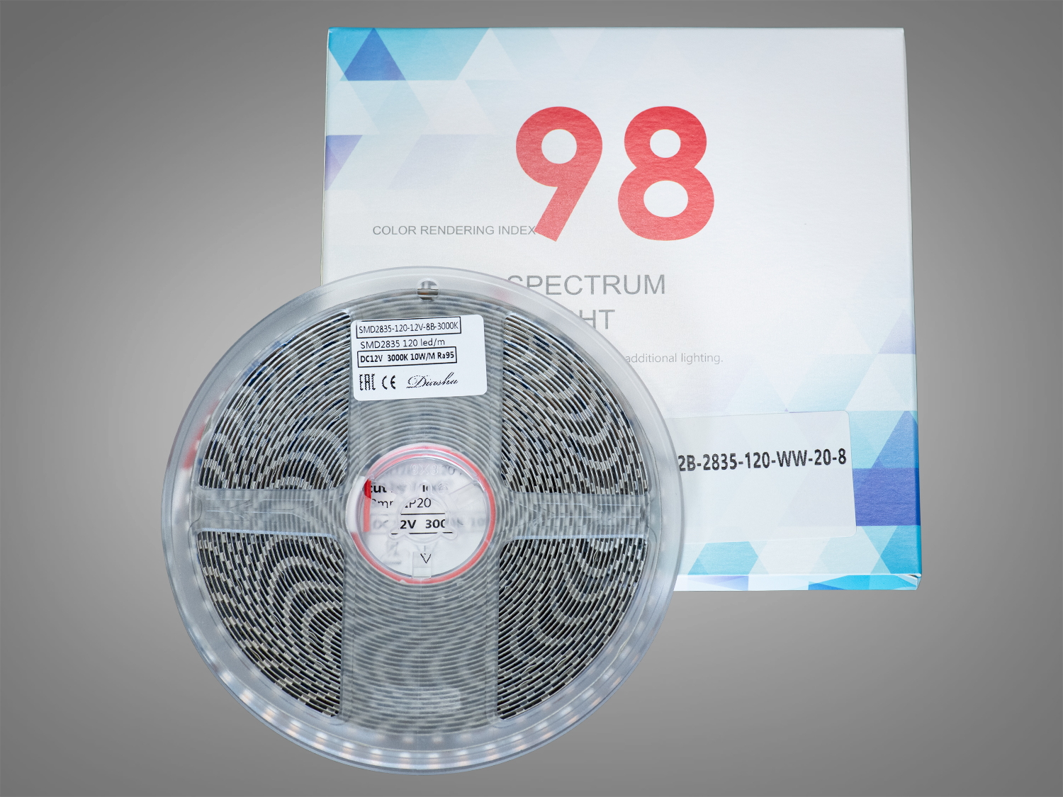 LED стрічка 12В, 120 діодів на метр, 8 мм, теплий