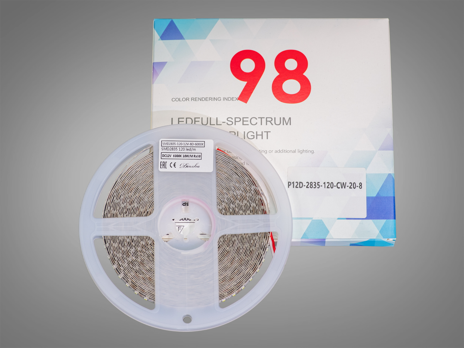 LED стрічка 12В, 120 діодів на метр, 8мм, холодний