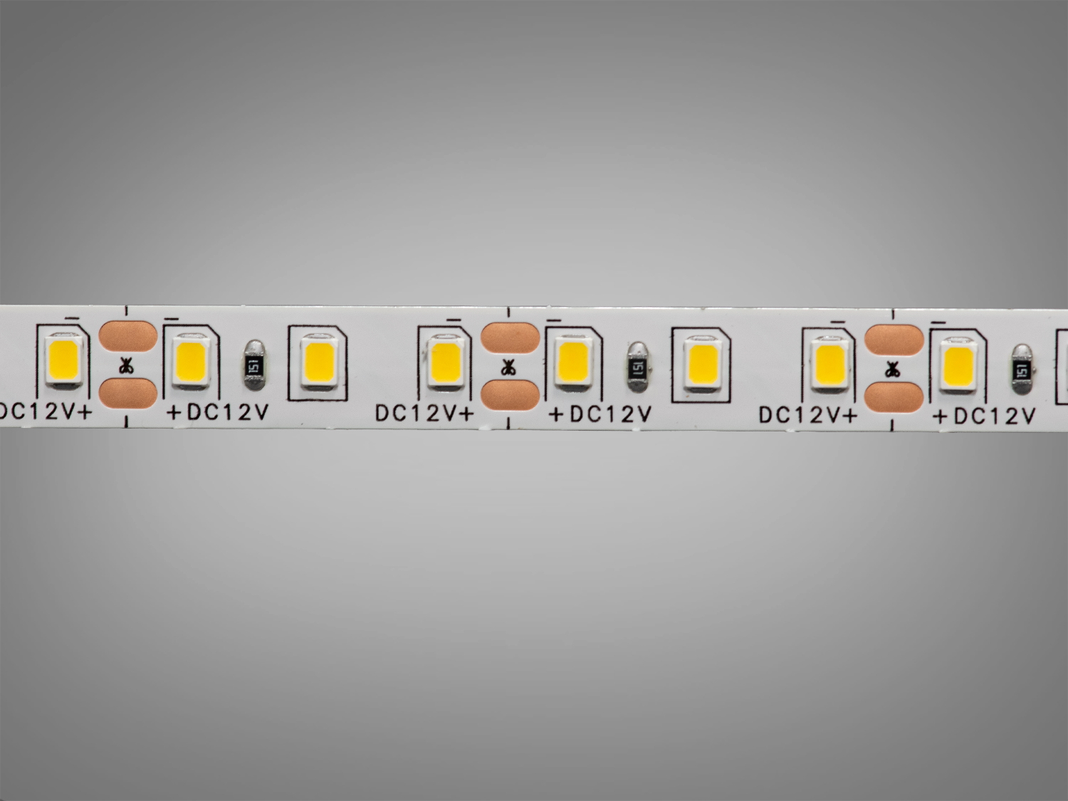 LED стрічка 12В, 120 діодів на метр, 8 мм, теплий