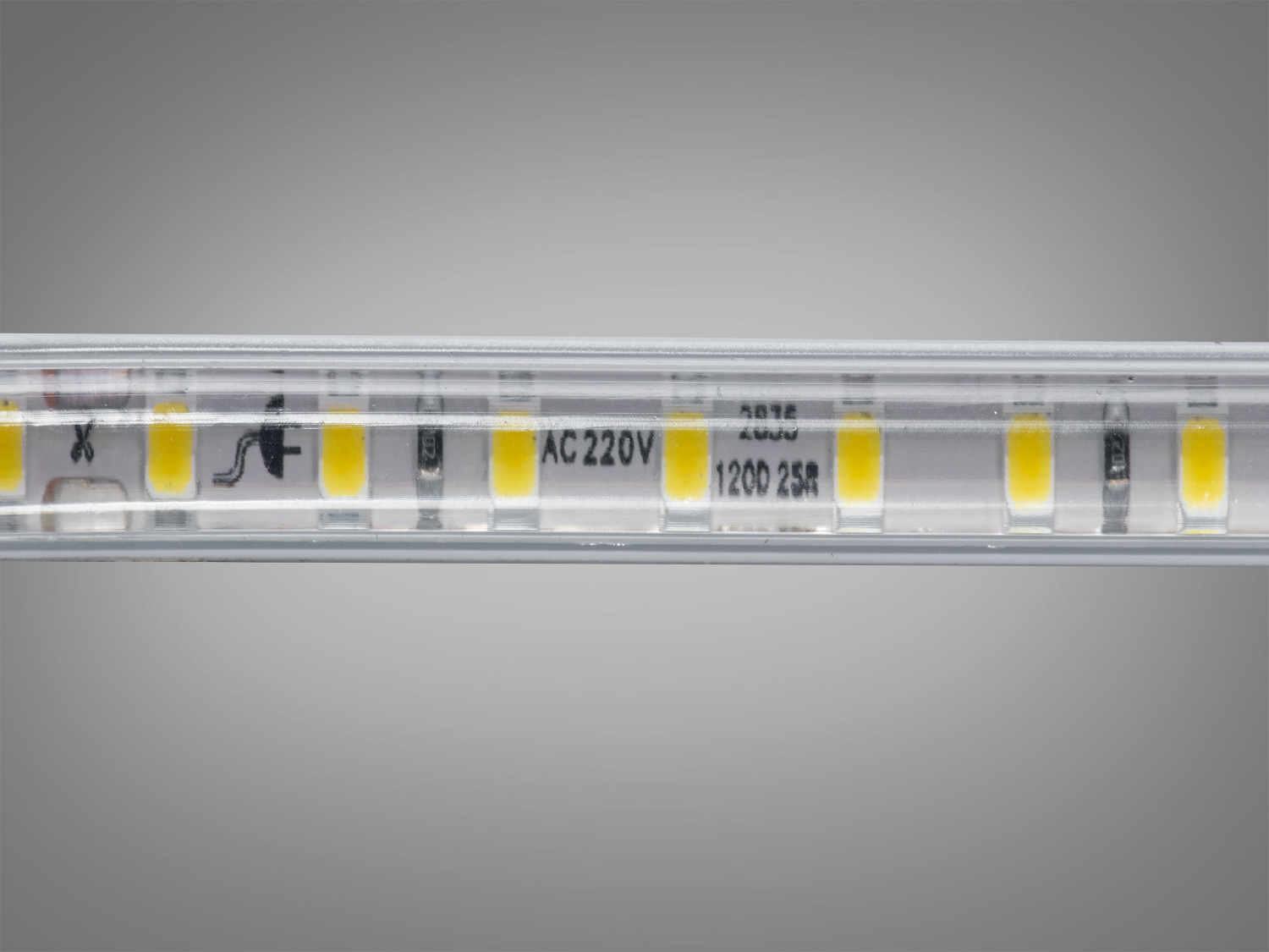 LED стрічка 220в, 120 шт/м, герметична, 10мм, нейтральний