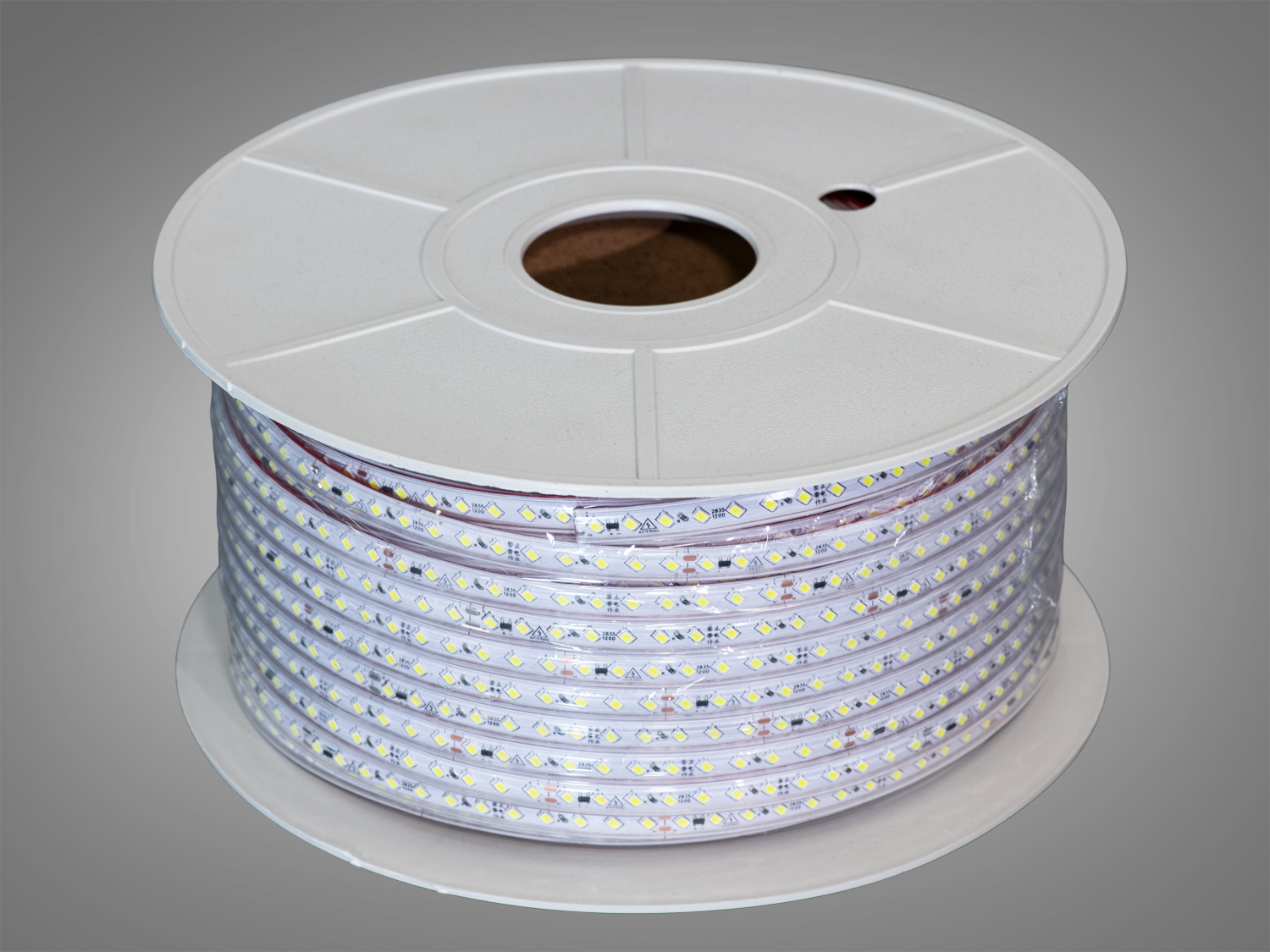 LED стрічка 220в, 120шт/м, герметична, 10мм, теплий