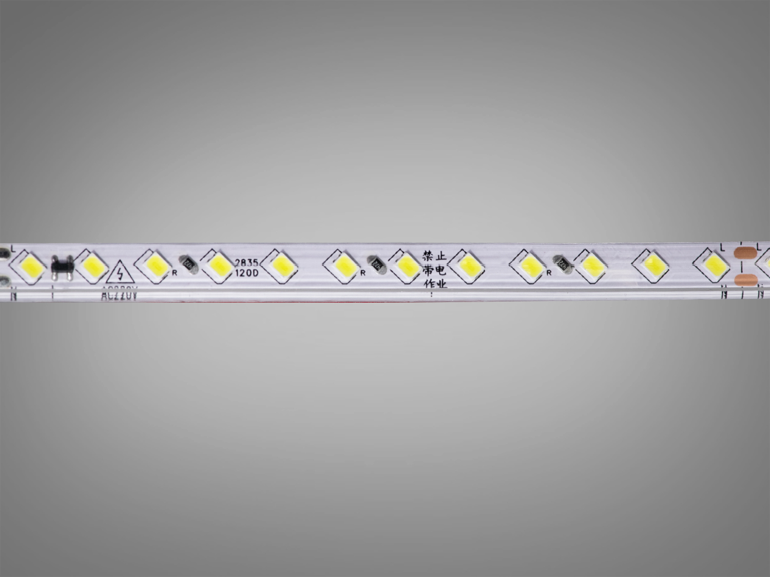 LED стрічка 220в, 120шт/м, герметична, 10мм, теплий