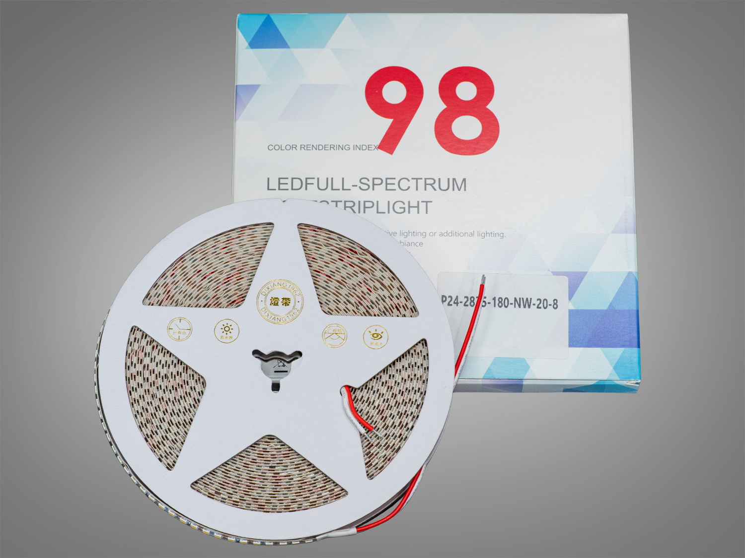 LED стрічка 24В, 180 діодів на метр, 8мм, нейтральний