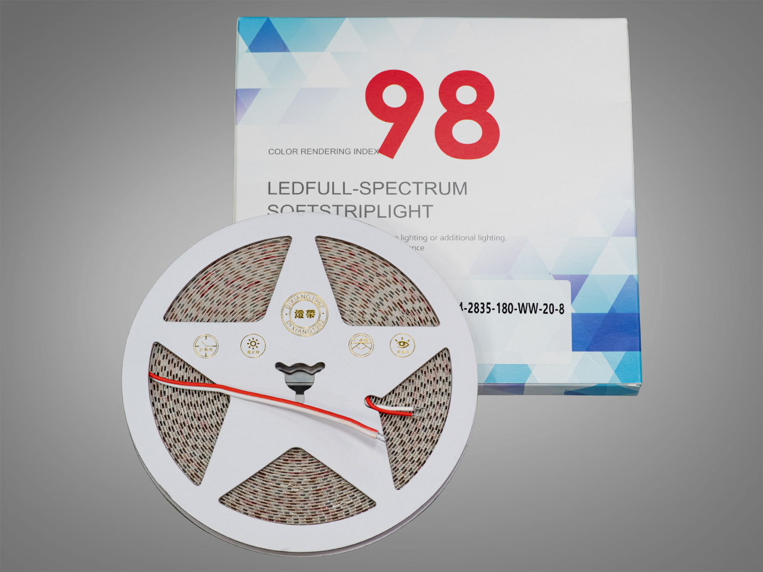 LED стрічка 24В, 180 діодів на метр, 8мм, холодний