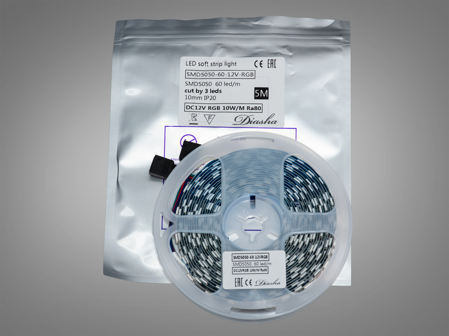 LED стрічка 12В, 60 діодів на метр, 10мм, RGB