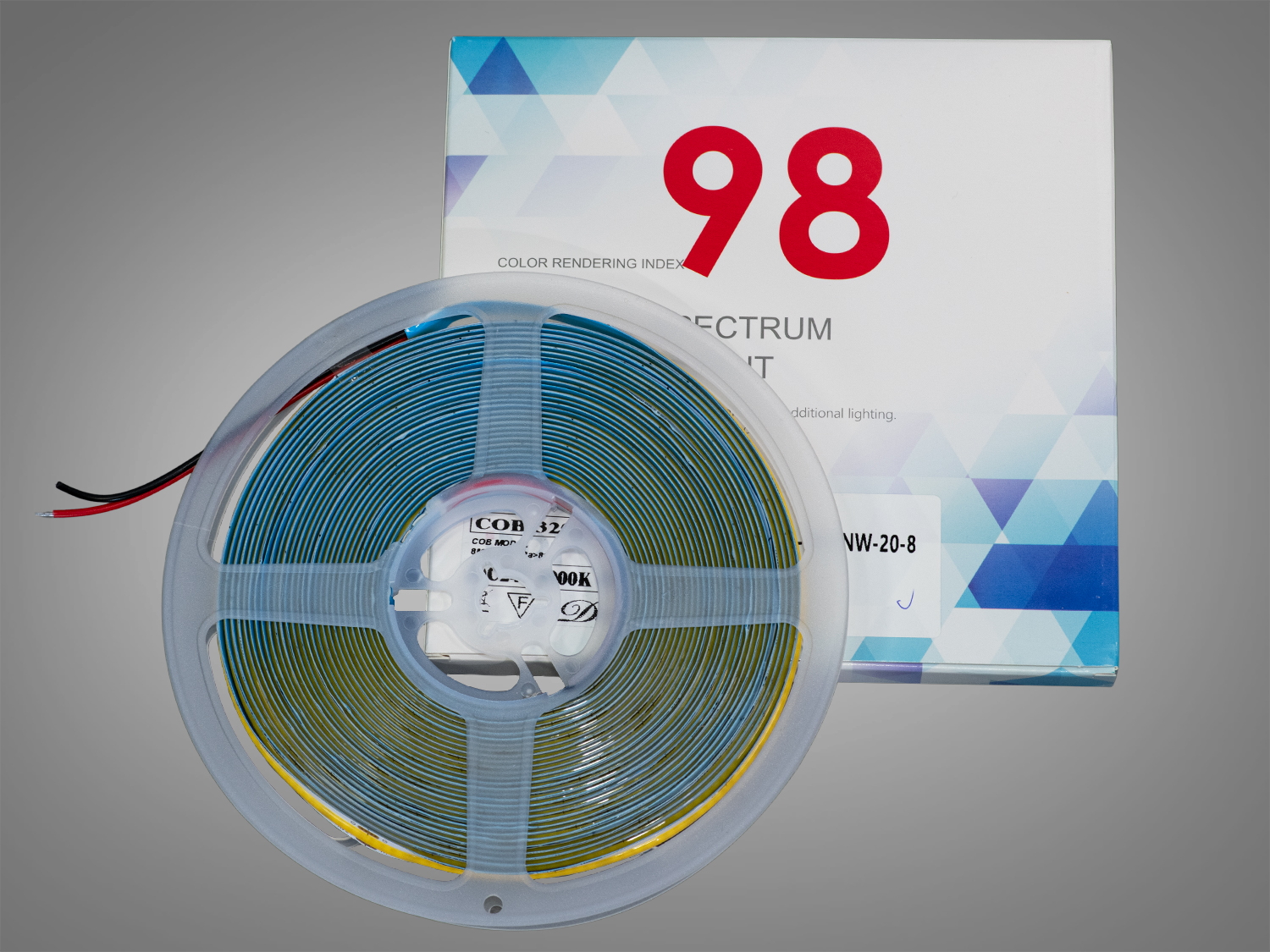 COB LED стрічка 24В, 320 діодів на метр, 8мм, нейтральний