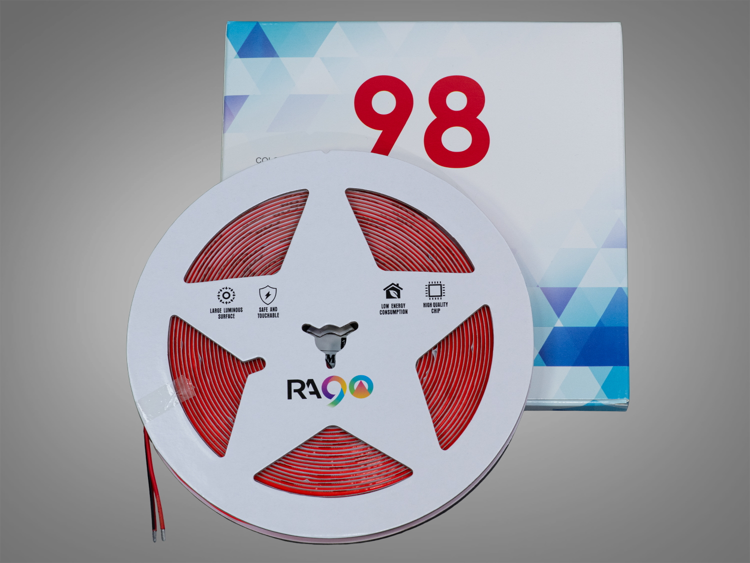 COB LED стрічка 24В, 320 діодів на метр, 8мм, червоний