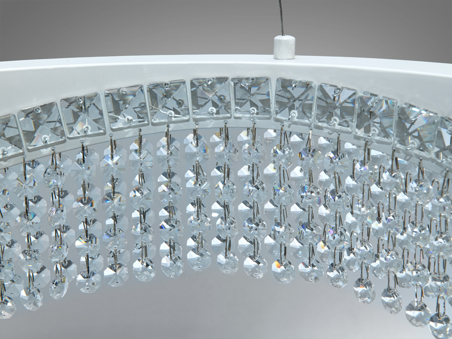 Люстра кришталева Diasha біла LED 58Вт