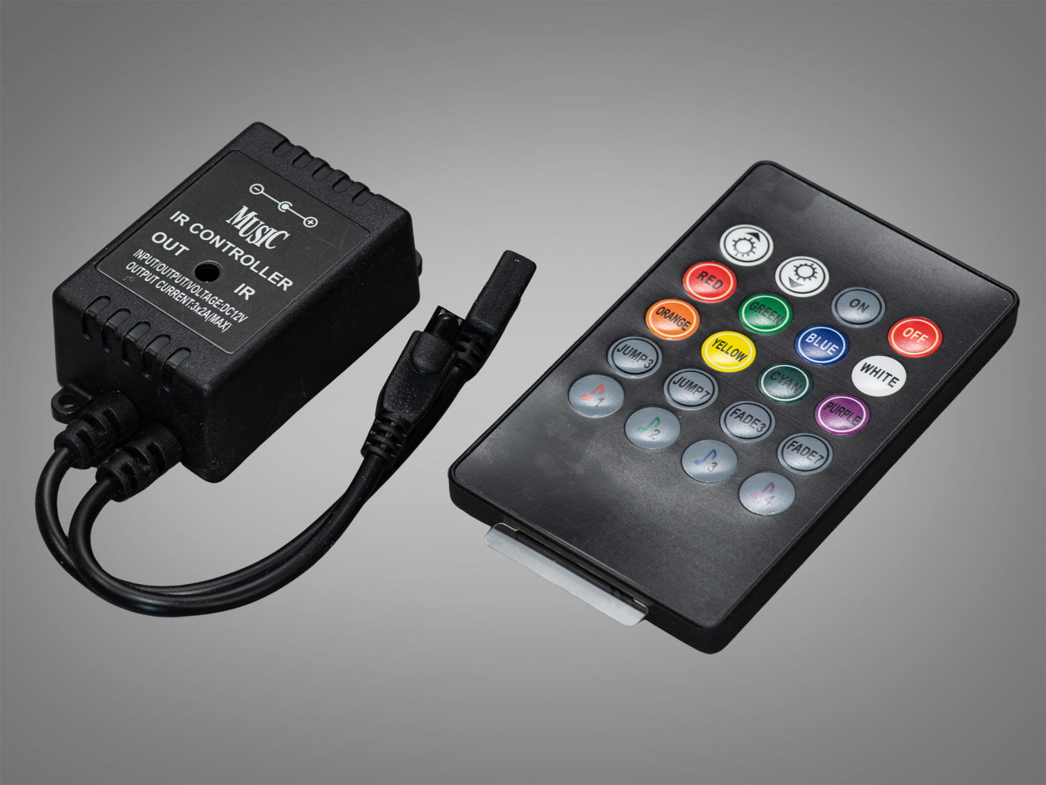 Музичний контролер з ДУ для RGB стрічки. Музичний контролер з ДУ для RGB стрічки.