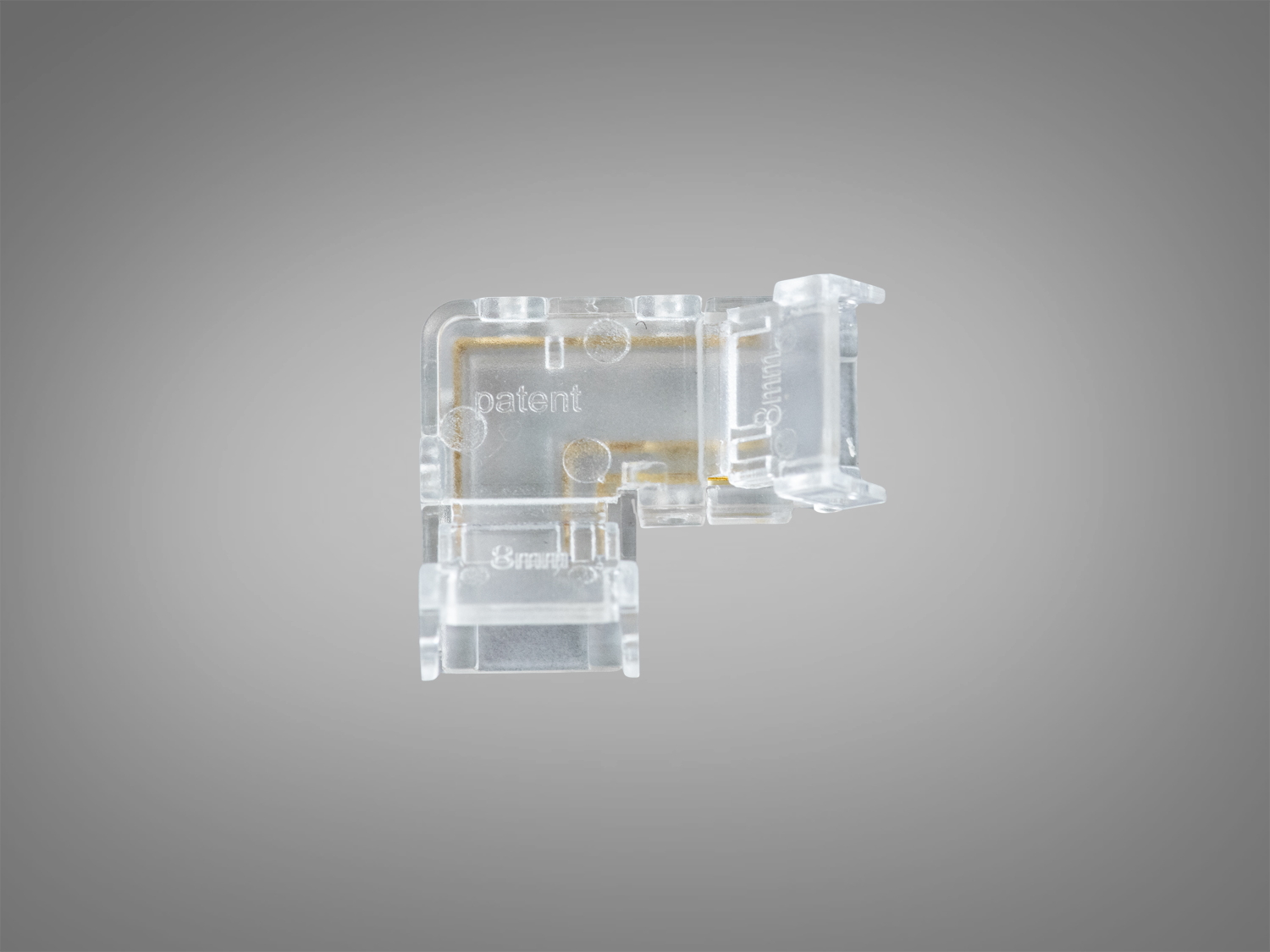 Кутовий конектор Diasha 3pin 8мм COB прозорий