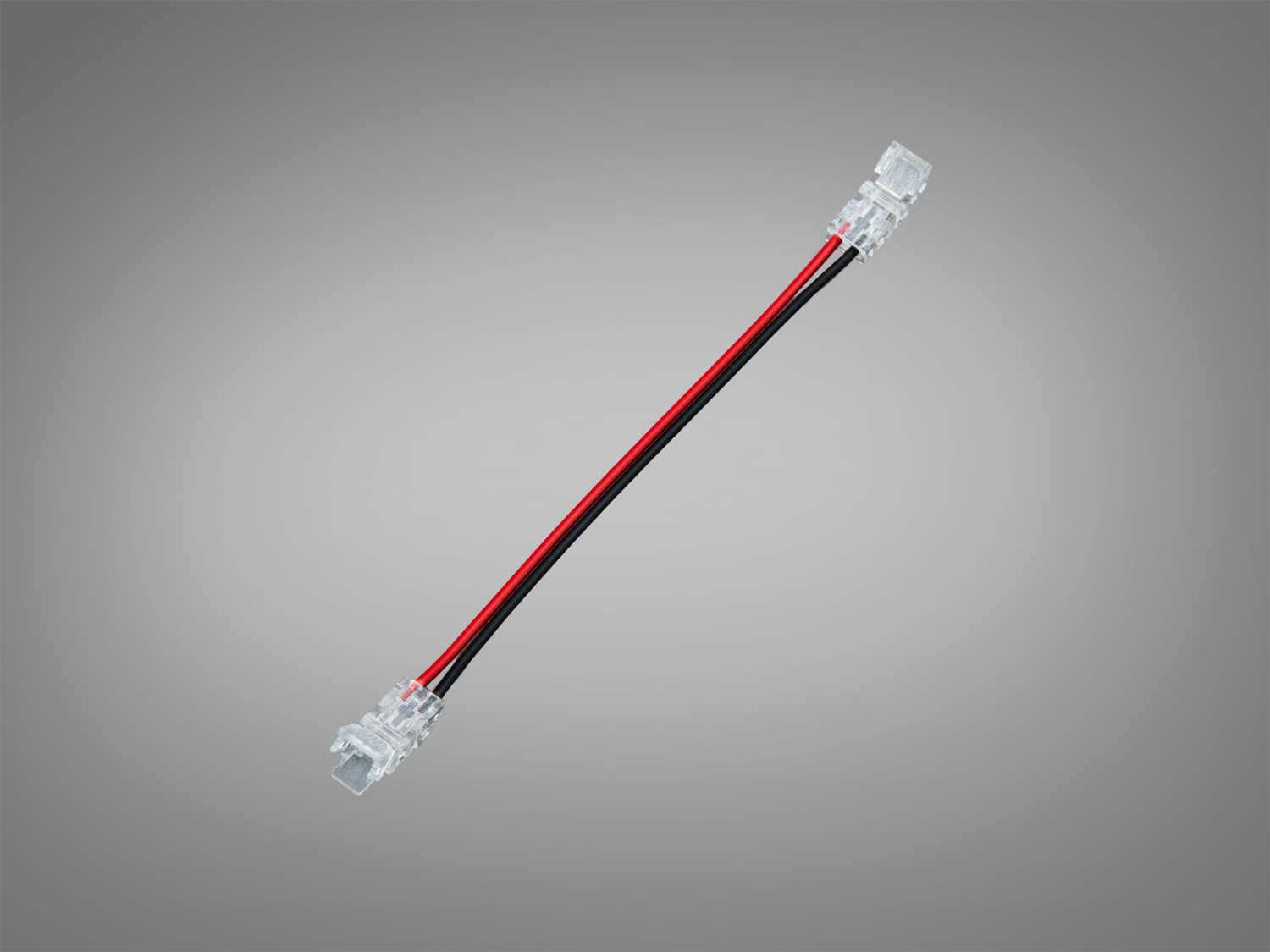 Прозорий конектор 5 мм 2 pin з кабелем 15 см для SMD/COB стрічок. Монтаж без пайки, пробивний контакт IDC, акуратний майже непомітний стик.