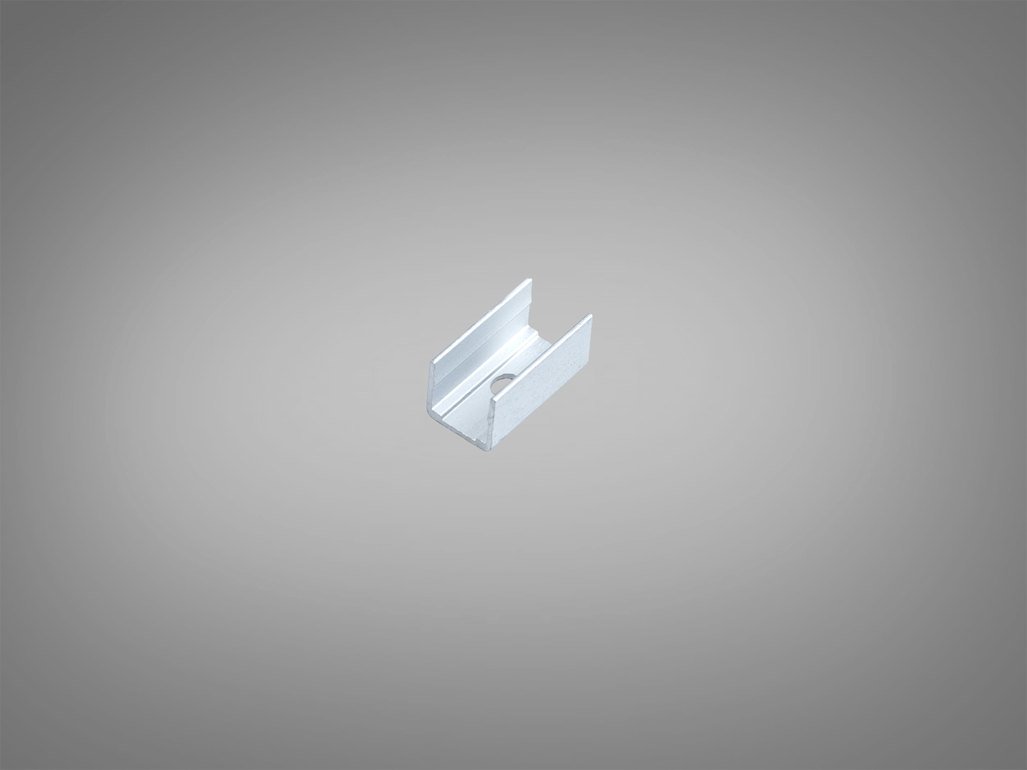 Алюмінієва кліпса для силіконового гнучкого профілю 0808. Надійне кріплення LED підсвітки з U‑подібною формою та отвором під гвинт.