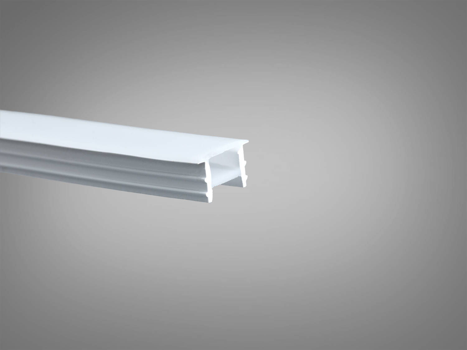 Гнучкий білий силіконовий профіль для врізного монтажу, IP67. Двокамерний з двома розсіювачами, під LED стрічку до 8 мм, для рівномірної лінії світла.