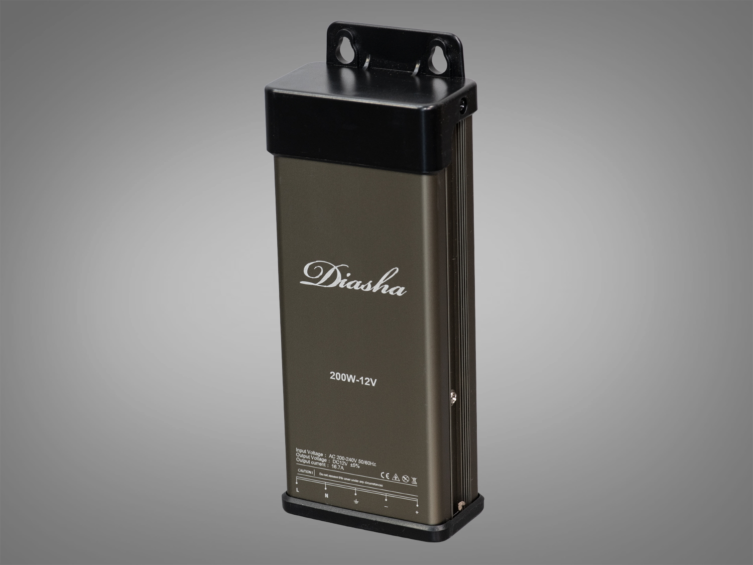 Вуличний блок живлення 12В, із захистом від дощу, 200Вт, 16.66А