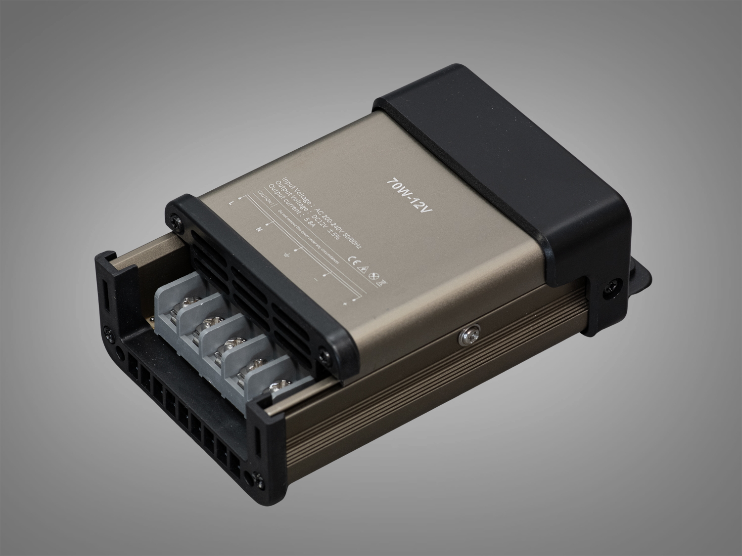 Блок живлення 12В, із захистом від дощу, 70Вт, 5,83А