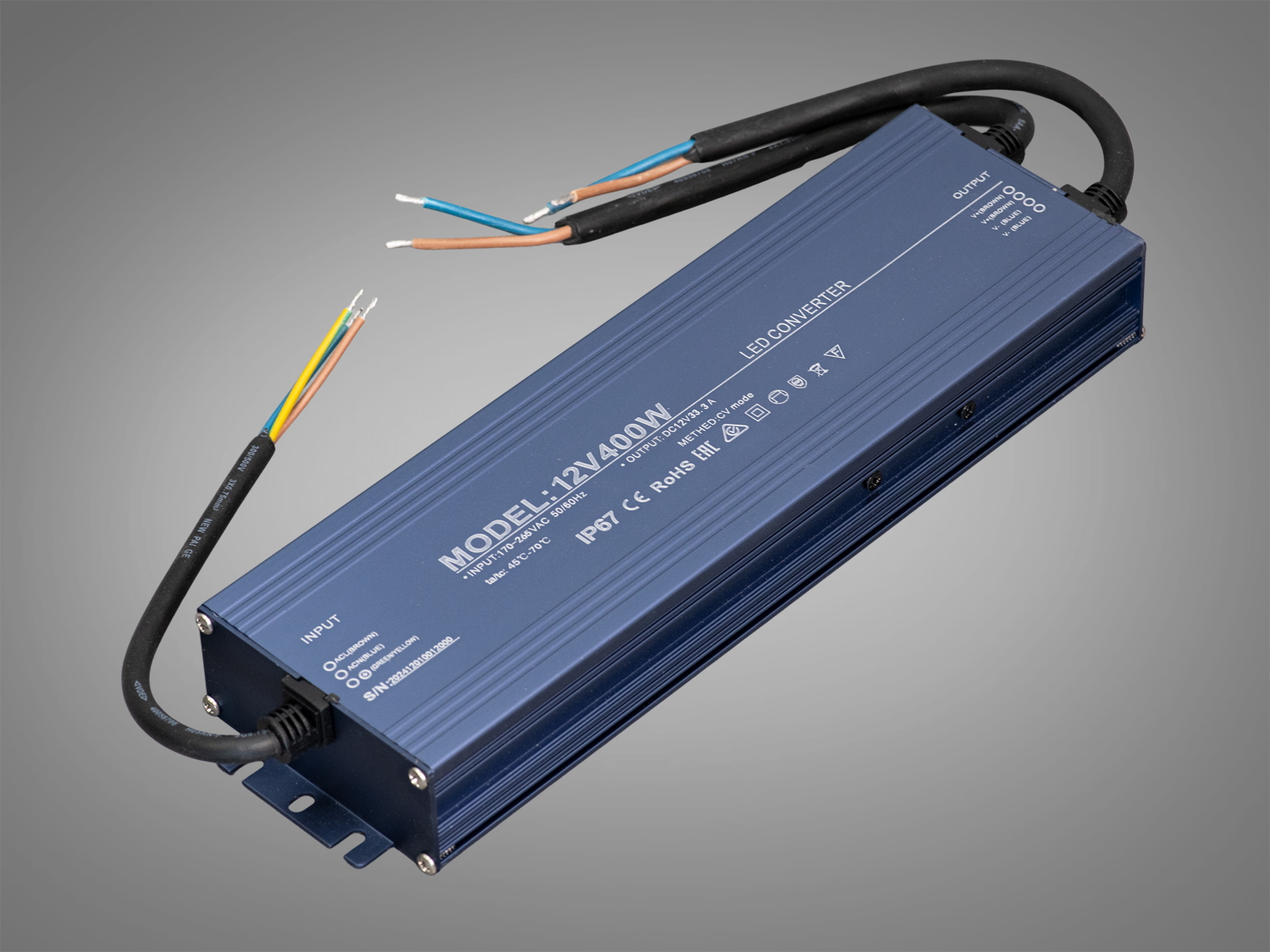 Герметичний блок живлення 12В, для LED стрічки, 400Вт, 33.33А