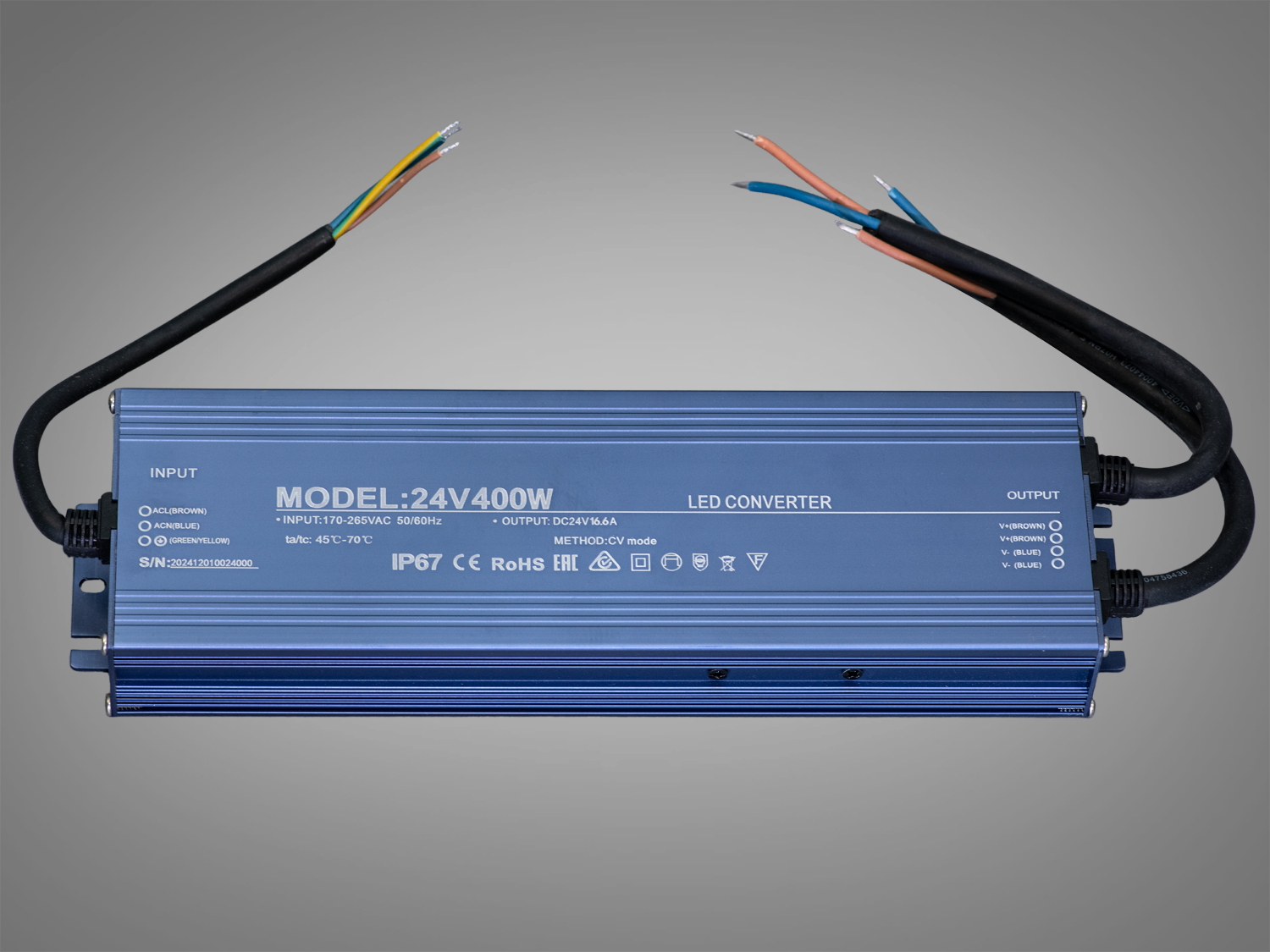 Блок живлення 24В, для підключення LED стрічки, 400Вт, 16.6А