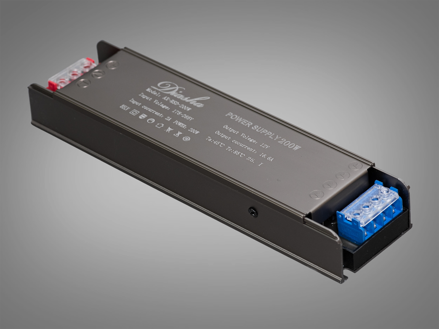 Блок живлення для LED стрічки, 12В, 200Вт, 16.66А