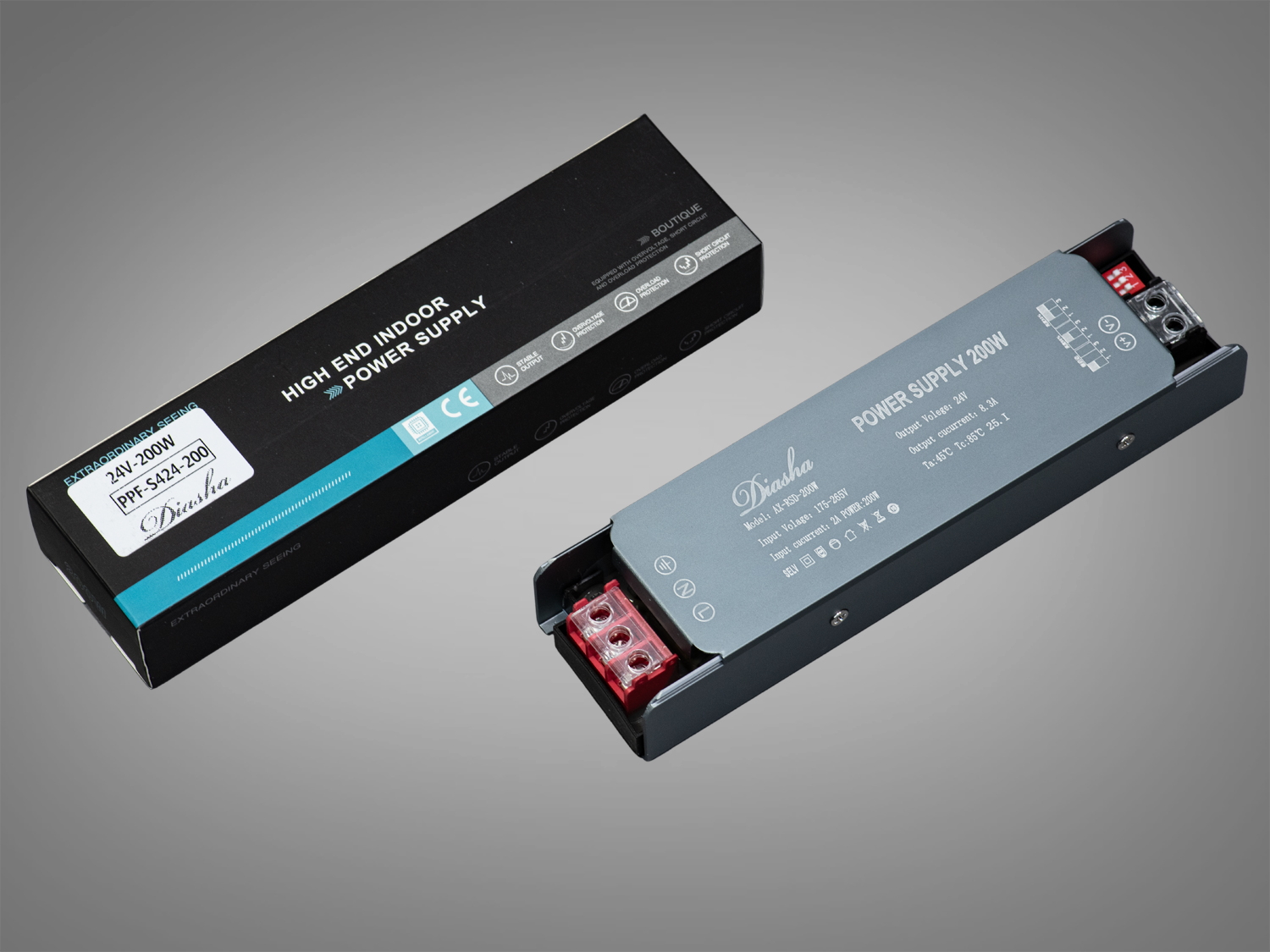 Блок живлення з плавним включенням та зміною яскравості, 24v, 200Вт, 8.33А