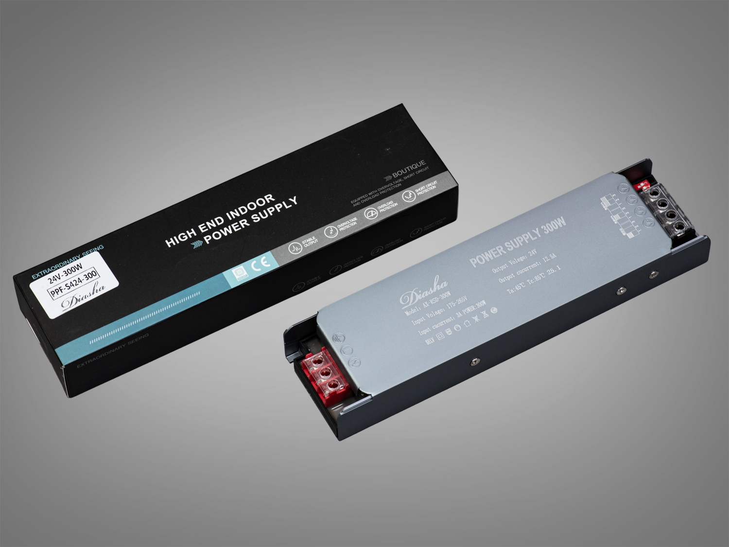 Блок живлення з плавним включенням та зміною яскравості, 24v, 300Вт, 12.5А