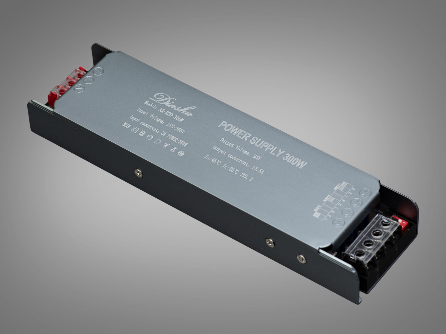 Блок живлення з плавним включенням та зміною яскравості, 24v, 300Вт, 12.5А