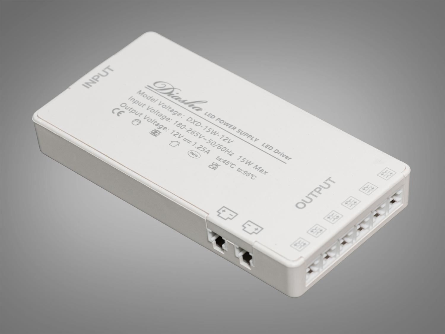 Тонкий керований блок живлення 12В, 15Вт, 1.2А