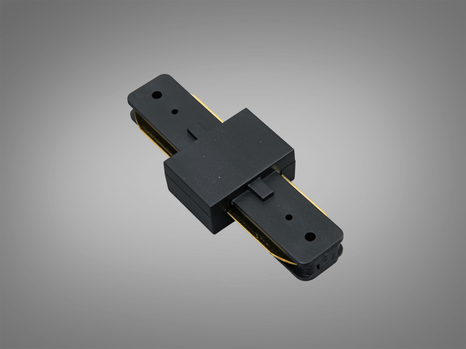 Чорний з’єднувач I Diasha серії 1003 для трекової системи 220 В. Акуратне пряме стикування шинопроводу, надійний контакт і непомітний вигляд.