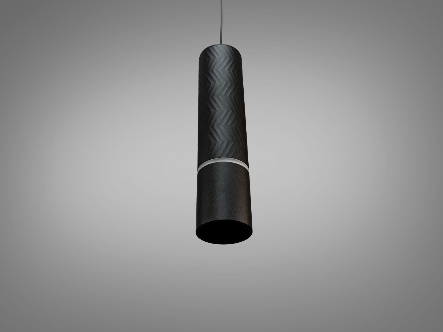 Підвісний світильник тубус чорний GU10 одинарний