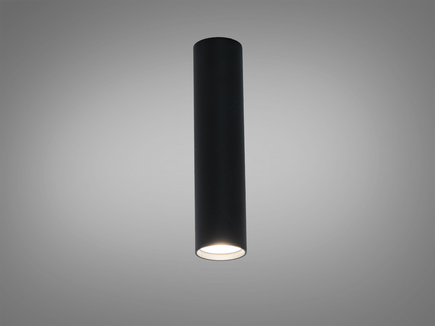 Циліндричний чорний підвісний світильник, виготовлений з металу, забезпечує спрямоване освітлення, підходить для сучасних інтер′єрів.