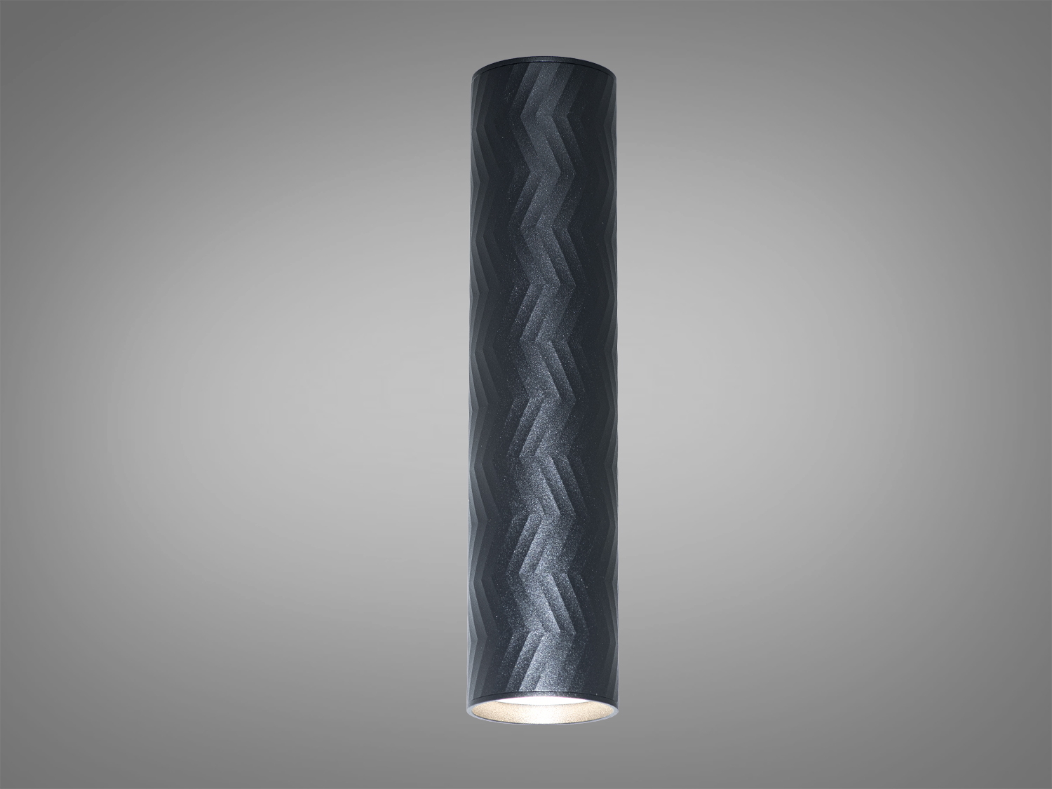 Циліндричний світильник з візерунком у стилі ялинка, підходить для стельового монтажу в сучасних інтер′єрах.