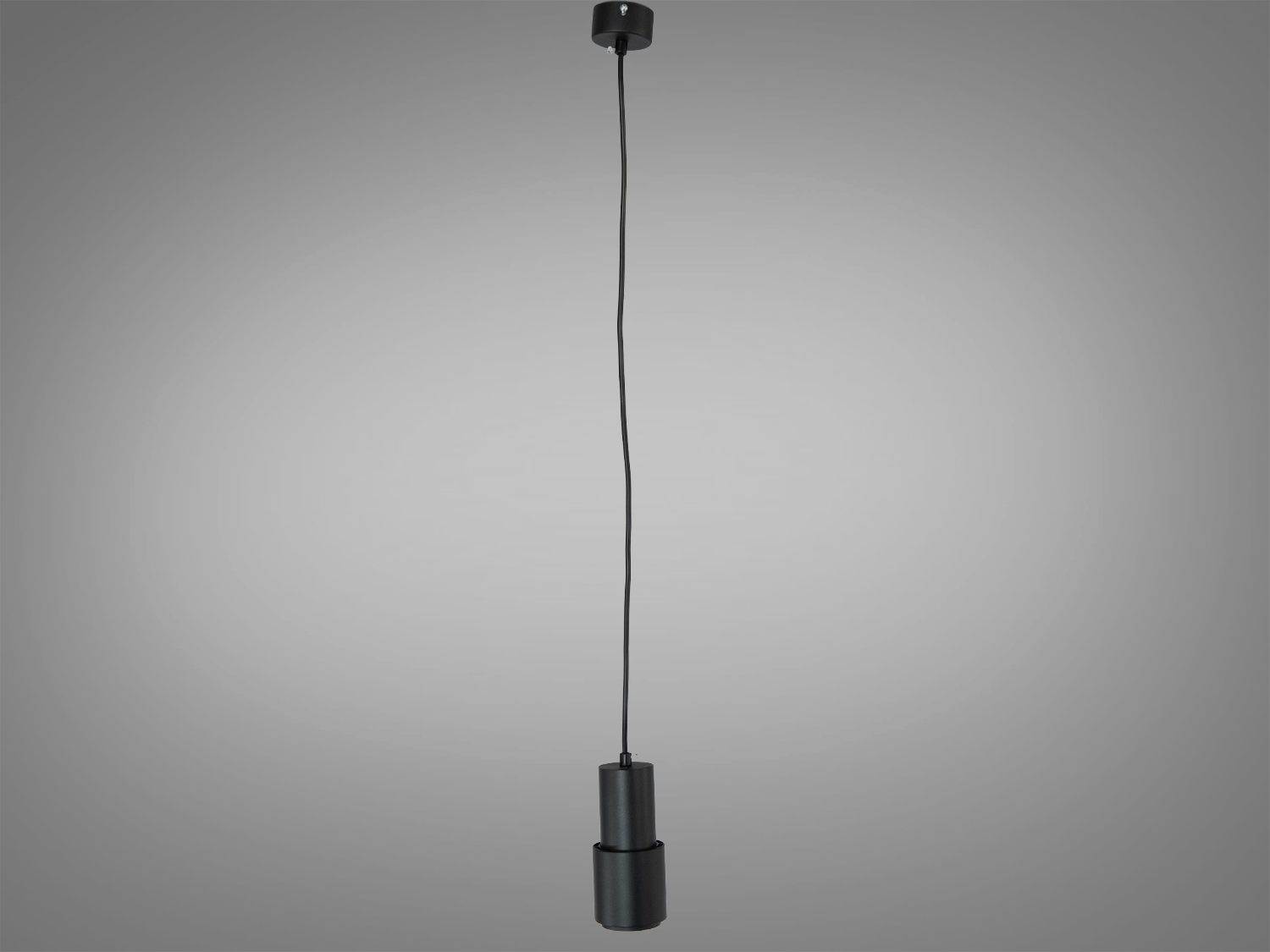 Підвісний світильник на довгому шнурі з чорного металу, вигнута форма з золотистим акцентом. Ідеальний для високих стель.