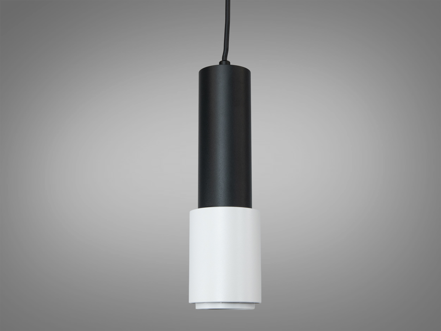 Чорний підвісний світильник з металу, має вигнуту форму та золотисту смугу. Підходить для акцентного освітлення.