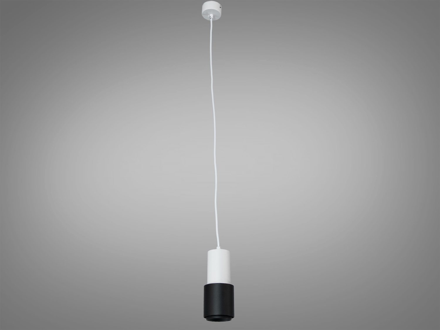 Підвісний світильник на довгому шнурі з чорного металу, вигнута форма з золотистим акцентом. Ідеальний для високих стель.