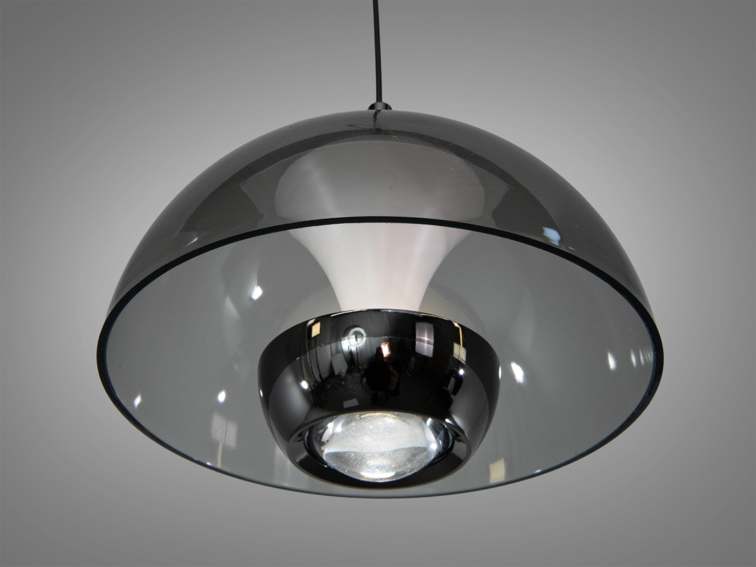 LED підвіс Diasha чорний хром димчасте скло 7 Вт
