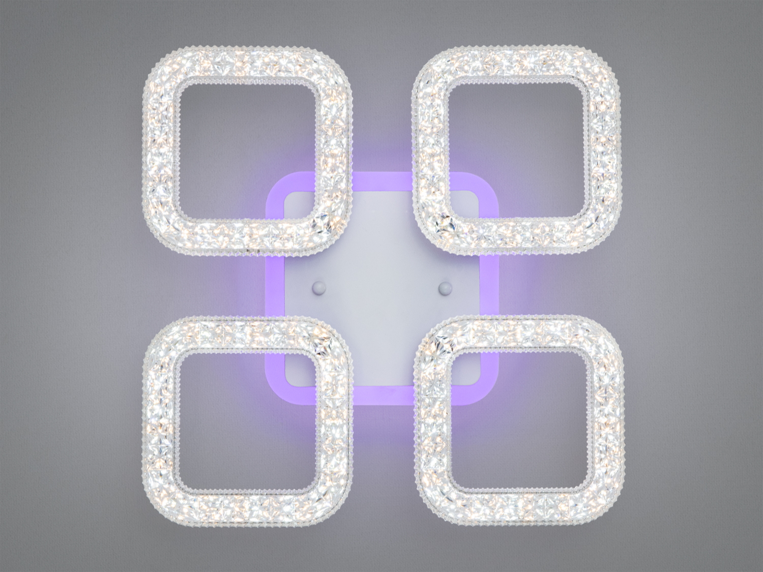 Стельовий світильник з квадратними LED-елементами та фіолетовим підсвічуванням. Ідеальний для стильних приміщень.