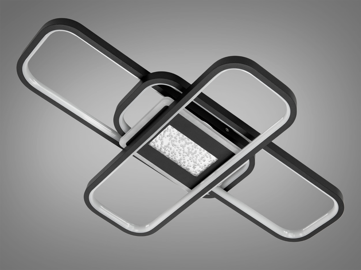 Незвичайна LED люстра на кухню з диммером, чорна, 83W на 12м2