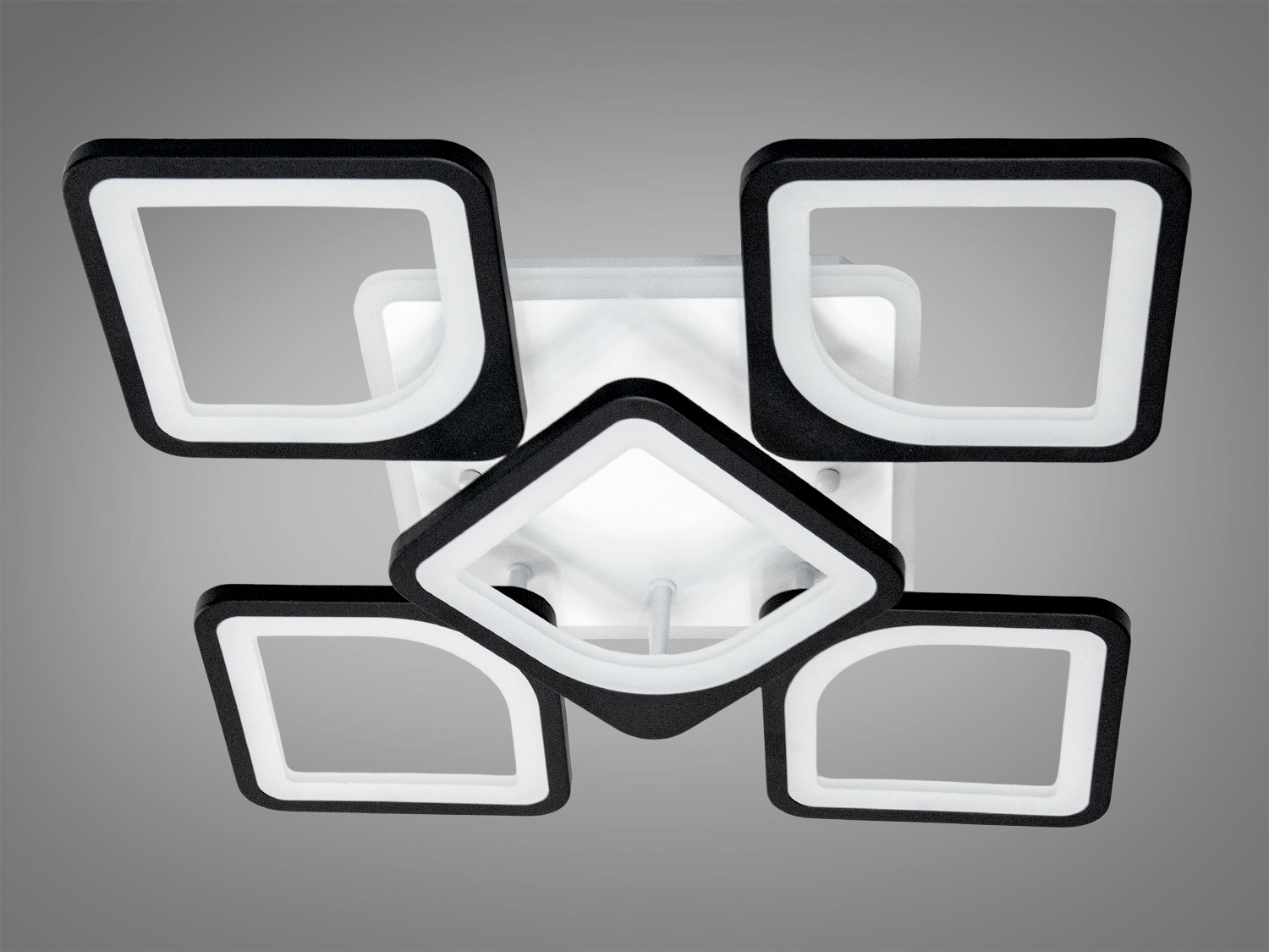 LED-люстра в стиле hi-tech в кухню с диммером, чёрная, 85W на 12м2