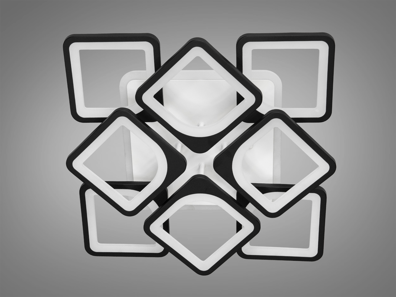 Акрилова лед люстра чорного кольору у вітальню, 130W на 18м2