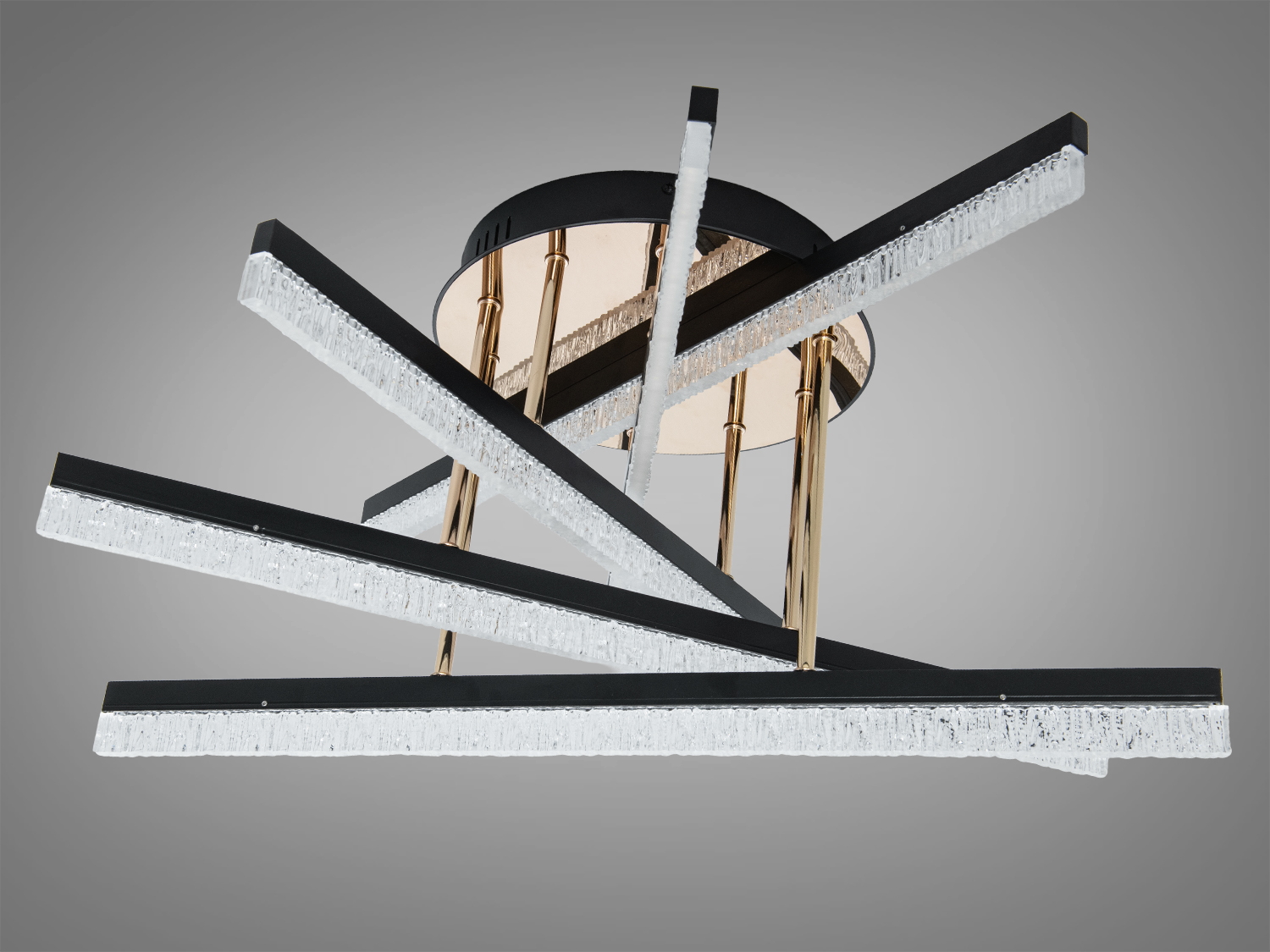 Потолочна LED люстра сучасна чорна з кристалами динамічний візерунок SX1009-5BK