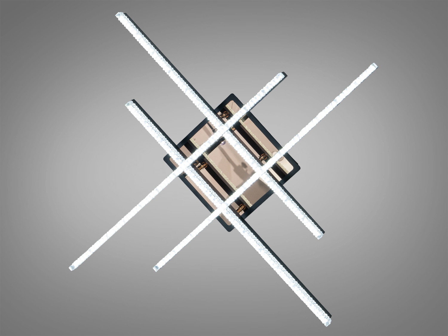 Мінімалістичний світильник з перехресними лініями, акрилові вставки, підходить для офісного простору.