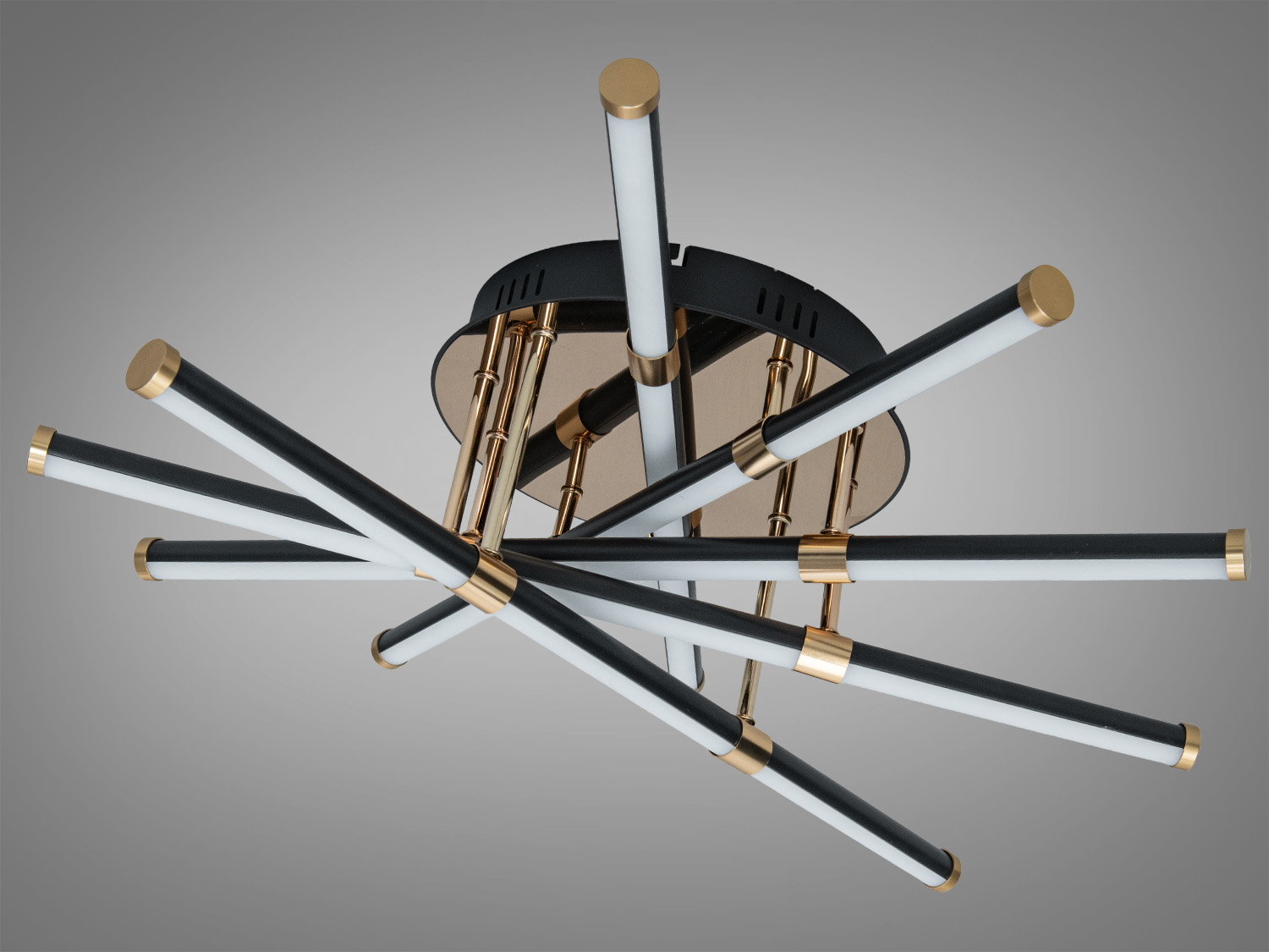 LED стельова люстра SX8256 чорна 70 Вт для кімнат до 12 м²