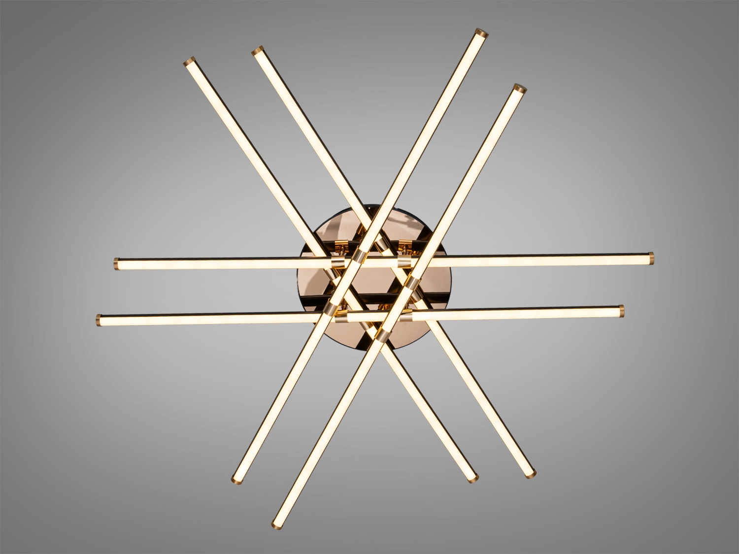 Світлодіодна стельова люстра 140 Вт у чорному кольорі для кімнат до 24 м². Просте керування від настінного вимикача, сучасний дизайн, рівномірне світло.