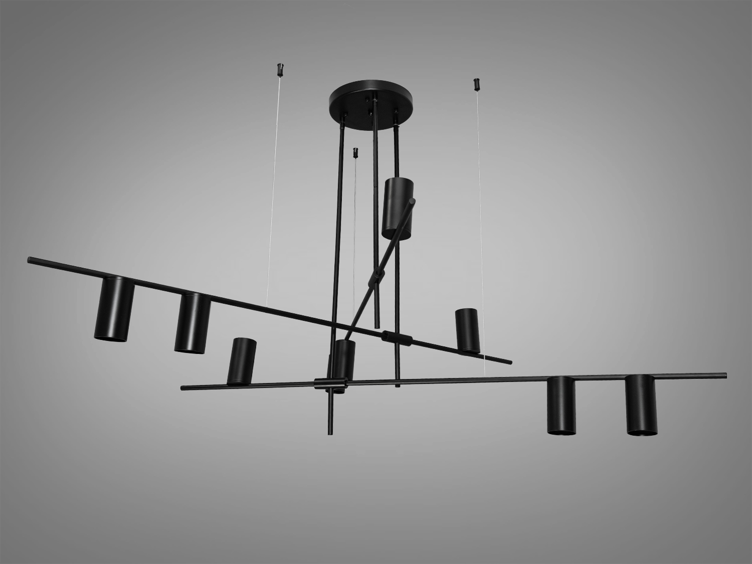 Мінімалістична люстра в стилі Loft на 9 ламп, колір чорнийСветильники 