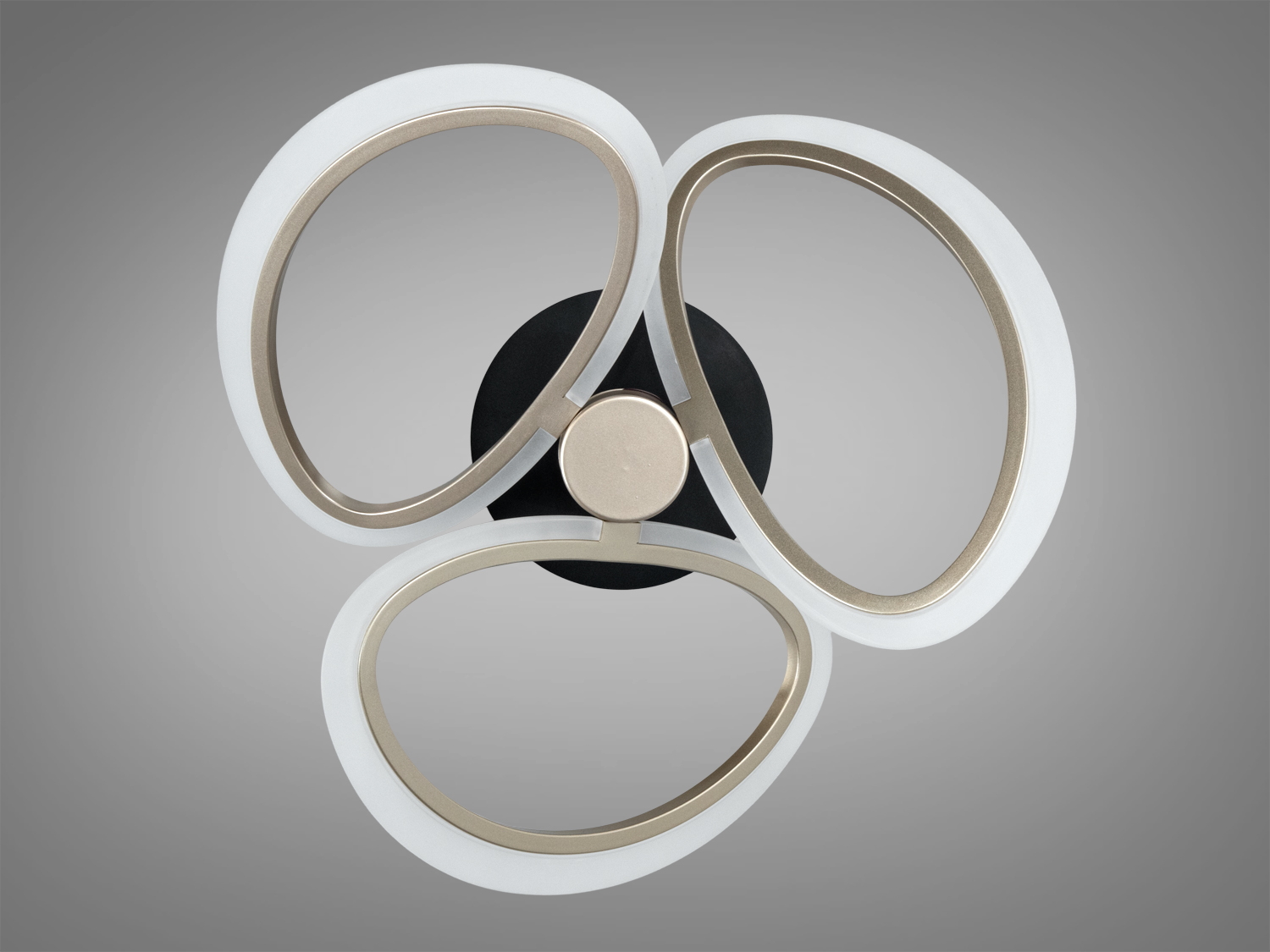 Світлодіодна люстра WG5144-3 шампань 45 Вт три кільця з пультом CCT 3200-6000K