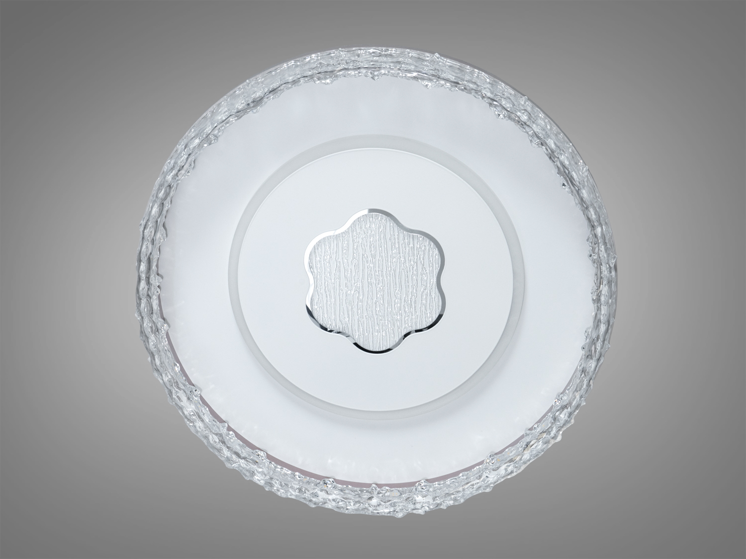 Потолочна лампа Diasha LED білий рельєфний край кришталь сучасний дизайн