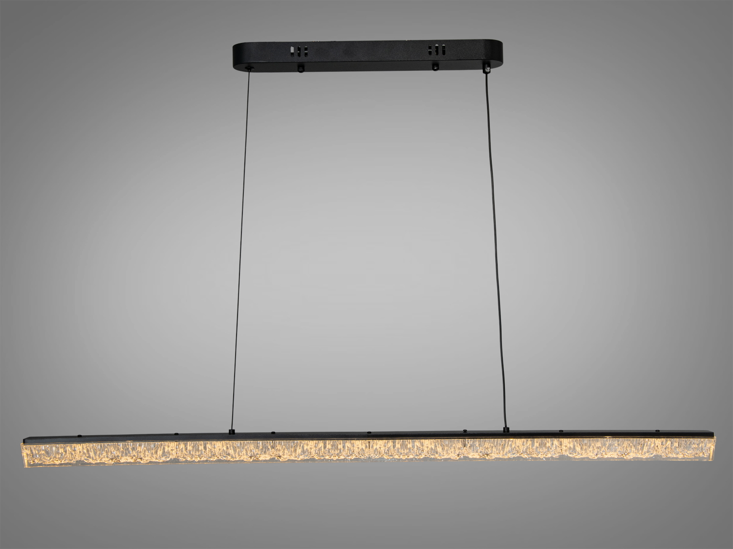 Підвісна LED люстра Diasha чорна 28 Вт для освітлення кімнат до 5 м² без пульта, з кришталевим акриловим розсіювачем.